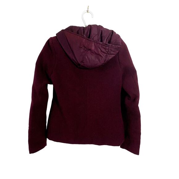 Burgundy American Rag Hooded Peacoat Jacket Size S - Picture 2 of 12